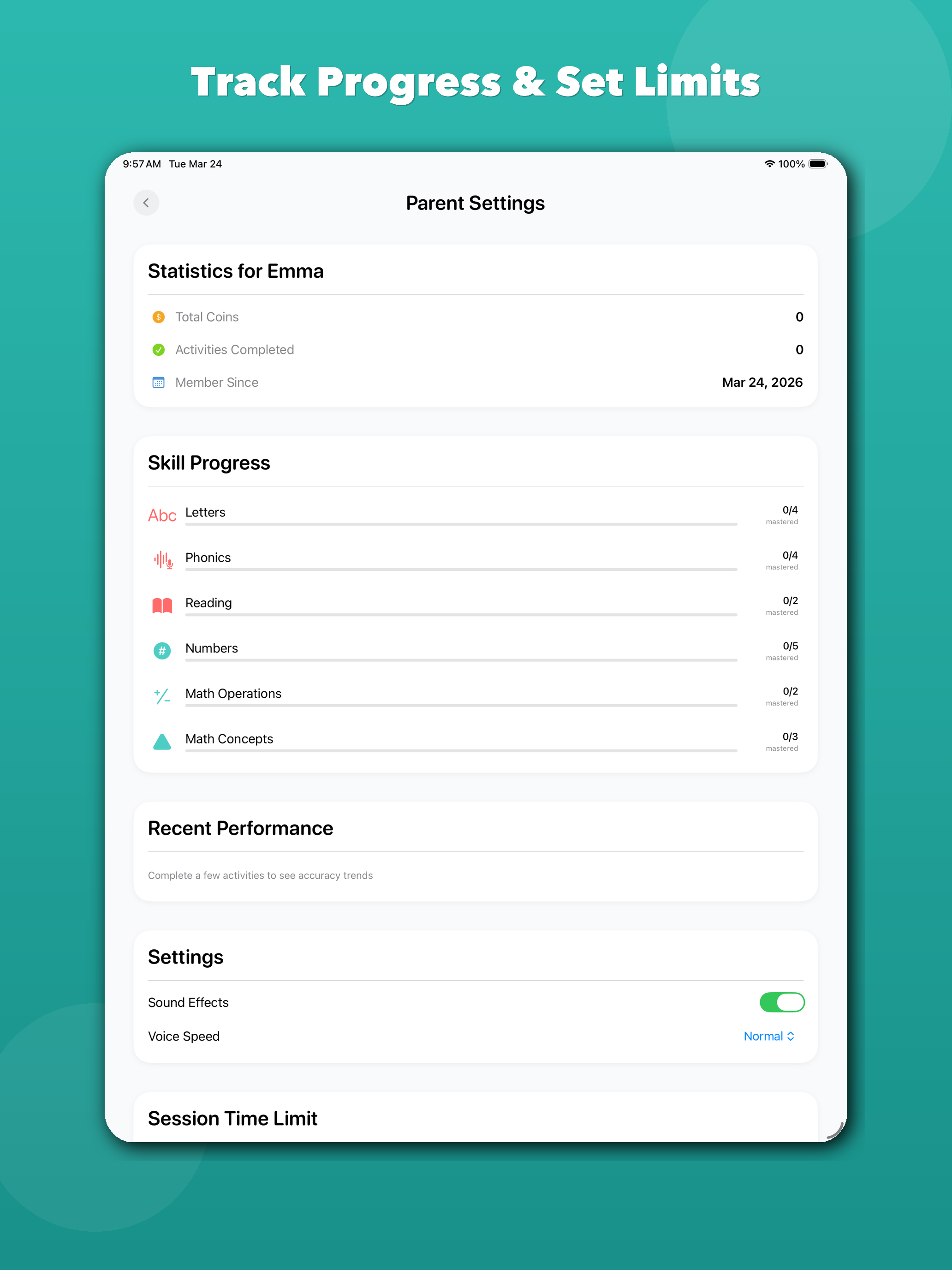 Totle app - Track progress and set limits