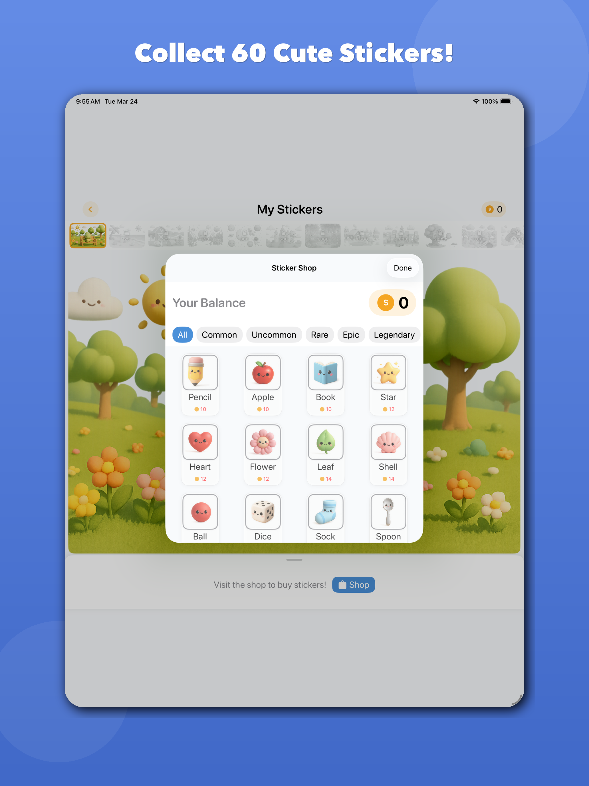 Totle app - Collect 60 cute stickers